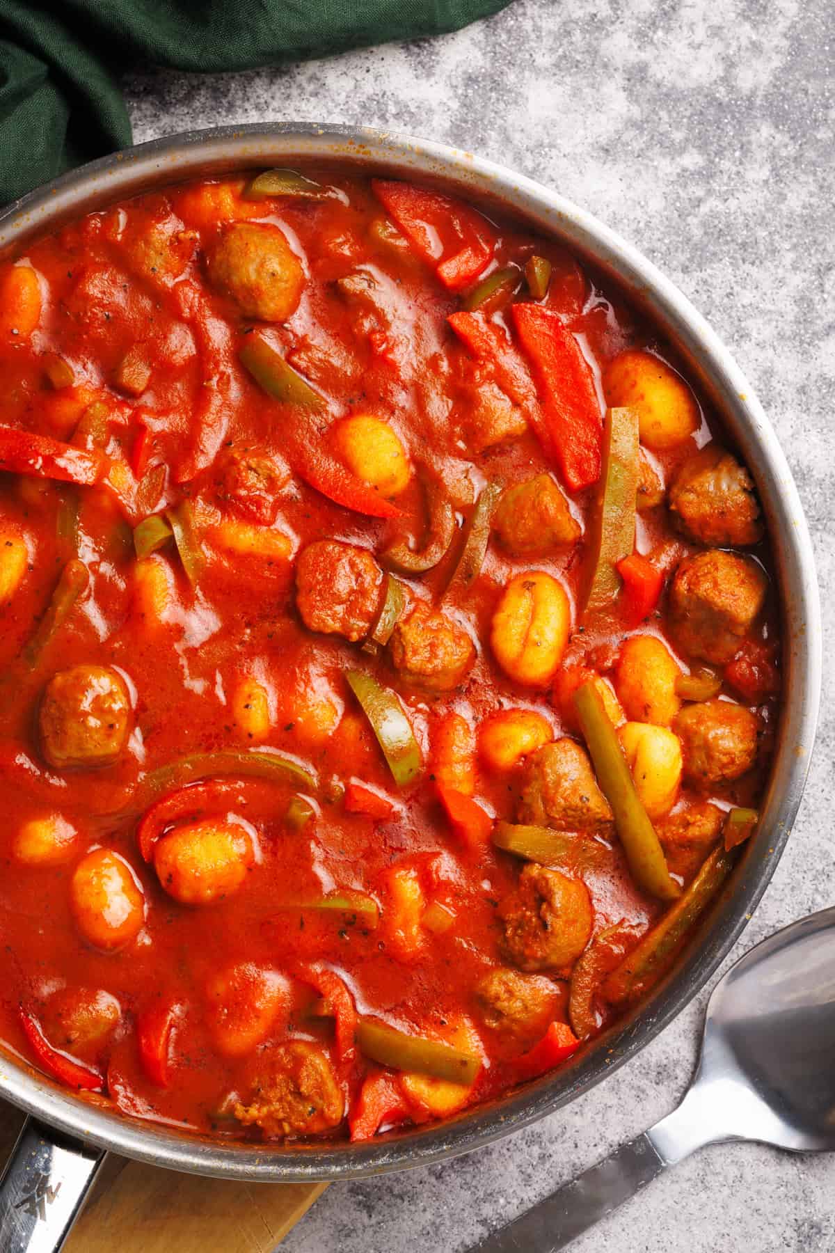 Italian goulash in a large pan.