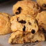 Spiced Fruit Bread Rolls on parchment paper.